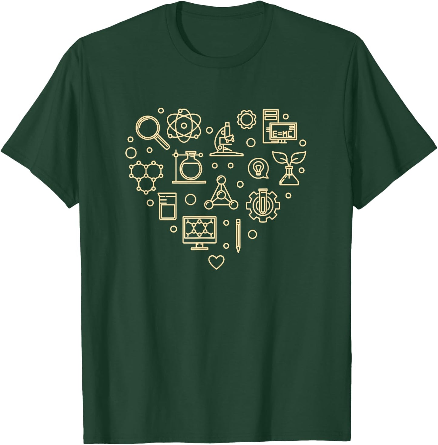 Science Love Heart Scientist T-Shirt - T-Shirt | Forest
