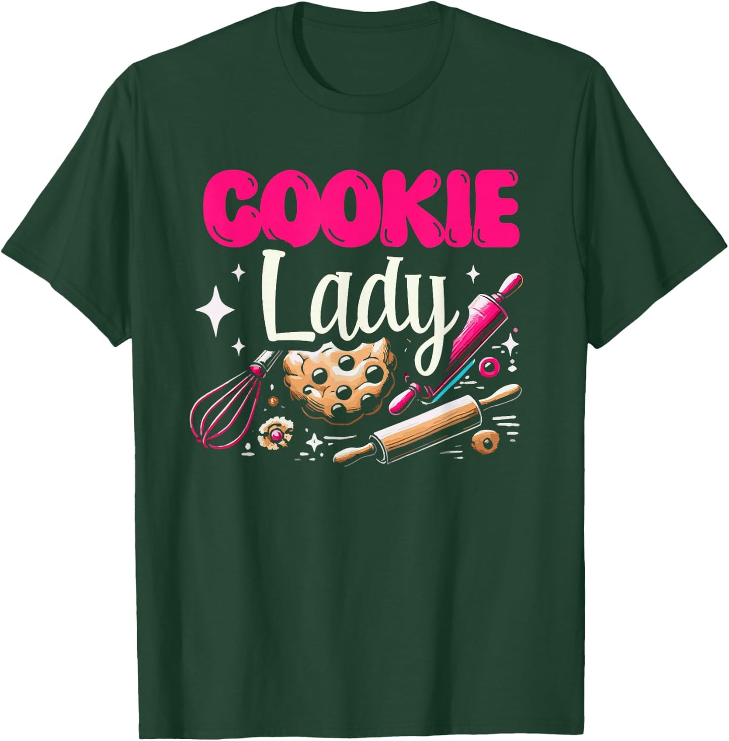 Cookie Lady Cookies Baking Bake Baker Biscuit T-Shirt - T-Shirt | Forest