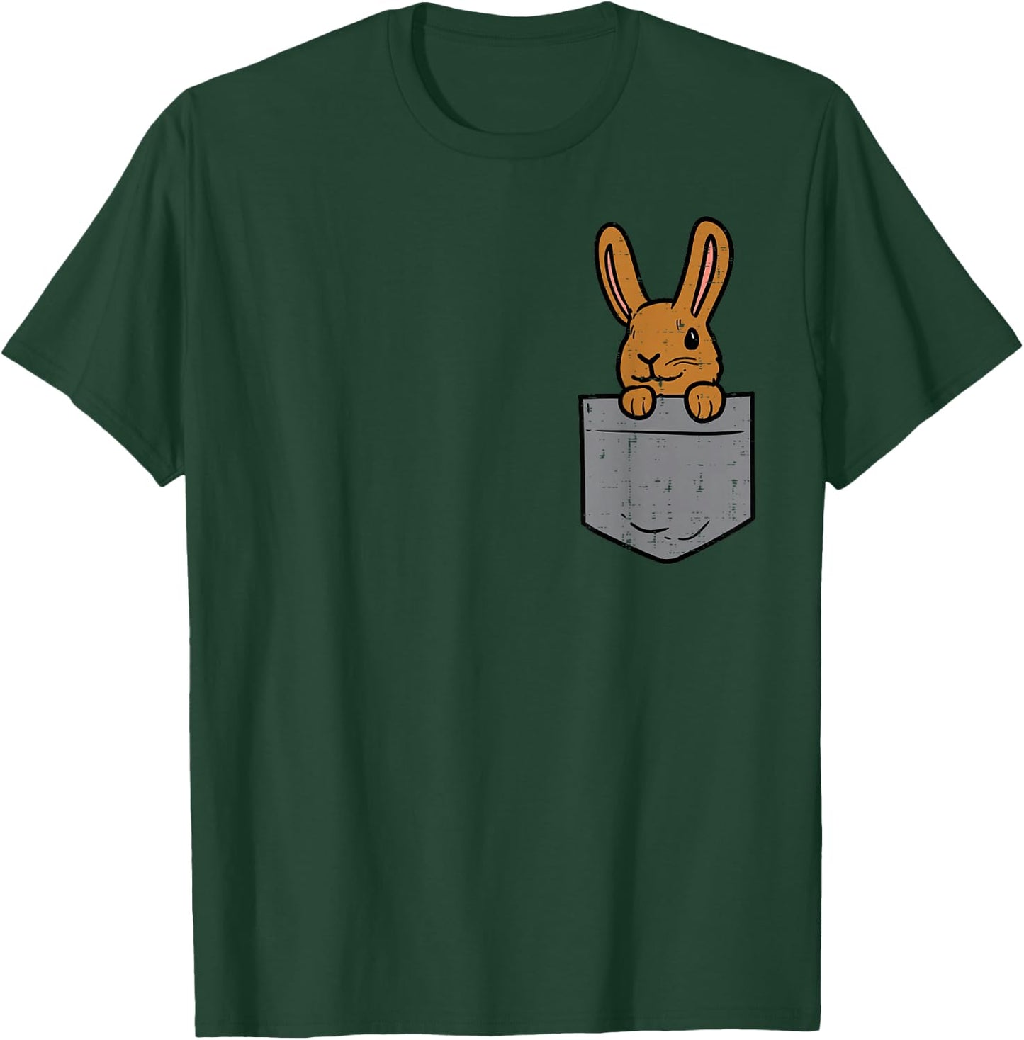 Pocket Bunny Rabbit Cute Happy Easter Day Men Women Kids T-Shirt - T-Shirt | Forest