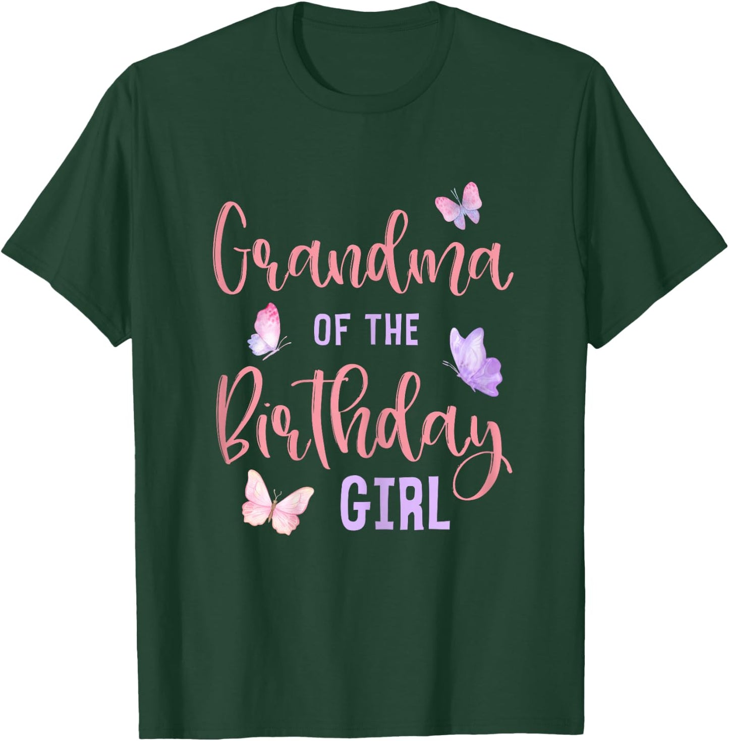 Grandma of The Birthday Girl Butterfly Party Matching Family T-Shirt - T-Shirt | Forest