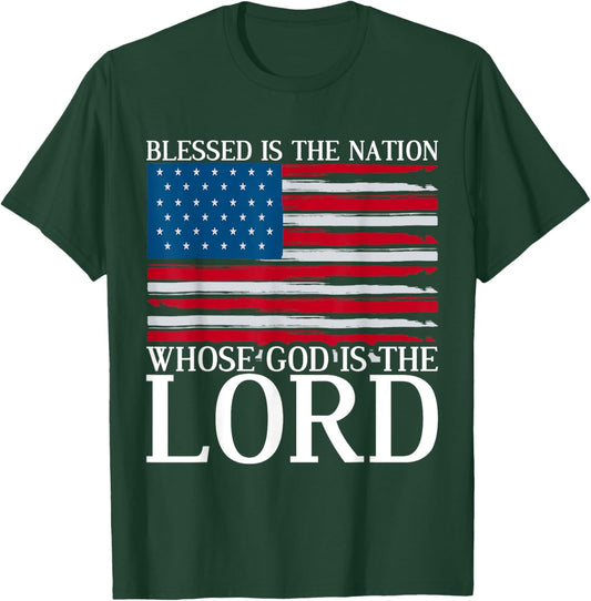 Blessed Is The Nation Whose God Is The Lord Prayer T-Shirt - T-Shirt | Forest