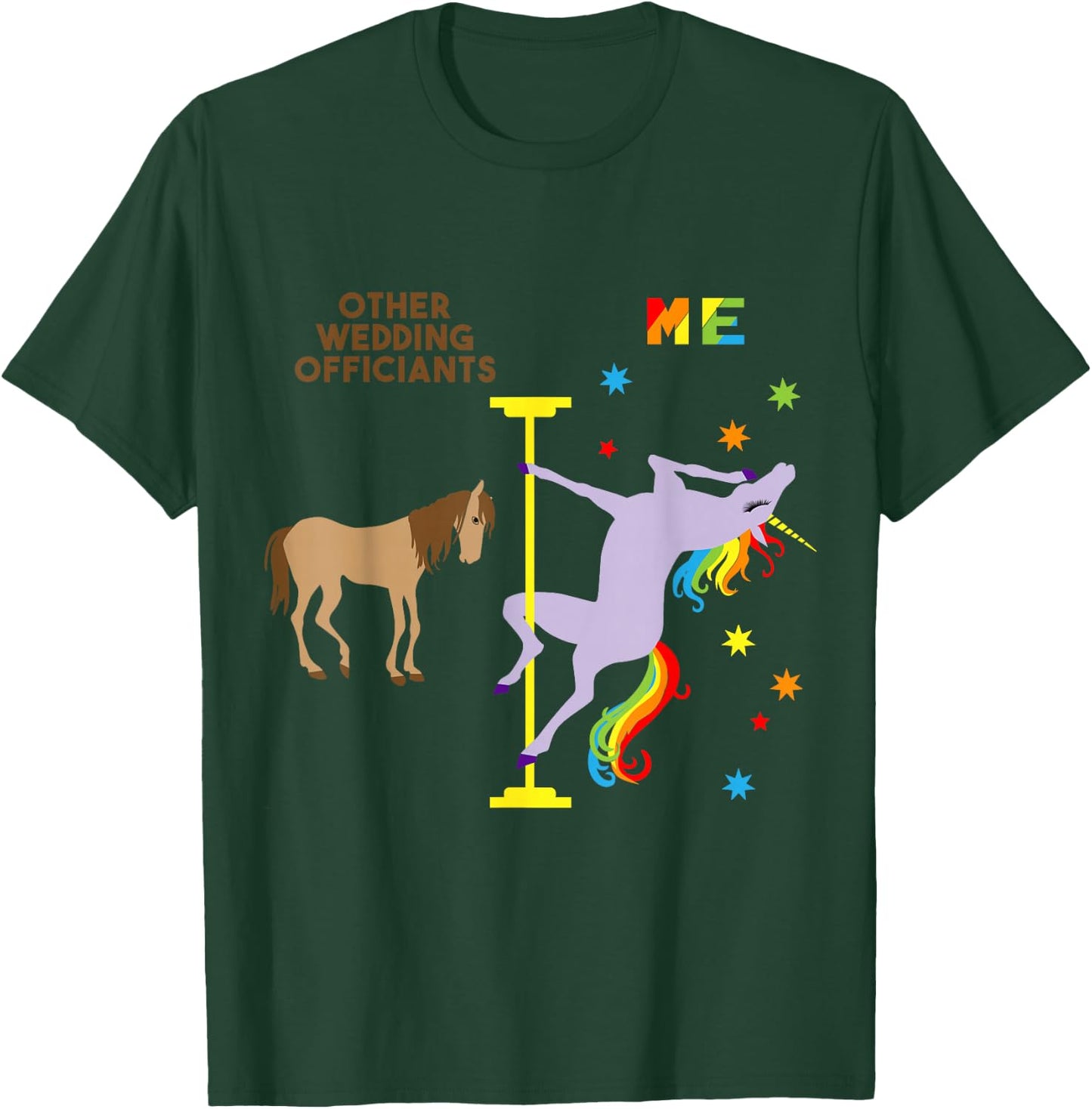 Funny Wedding Officiant Thank You Gift Rainbow Unicorn T-Shirt - T-Shirt | Forest