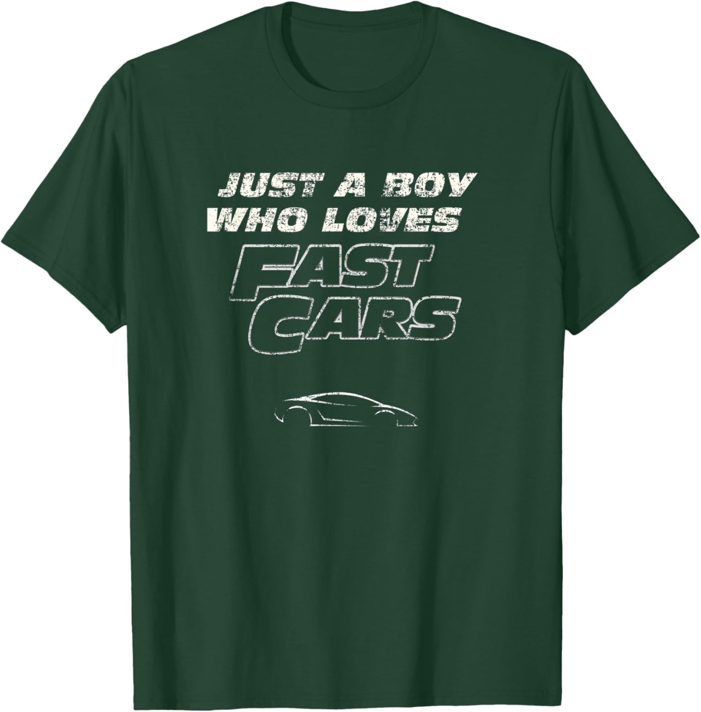 Fast Car Just A Boy Who Loves Fast Cars Funny Gift T-Shirt - T-Shirt | Forest