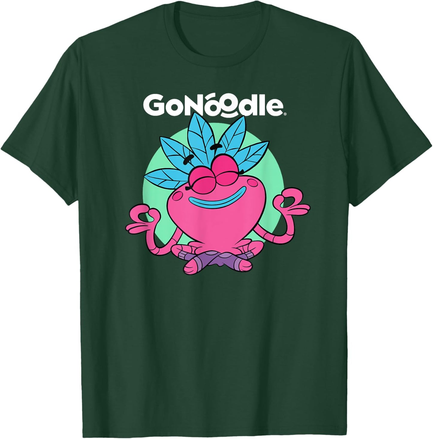 GoNoodle Om Petalhead Champ - -Adults & Kids - Black - Small - Short Sleeve - Classic Fit - Cotton & Polyester - Modern Classic - Stylish - Dancing & Running - All Seasons T-Shirt - T-Shirt | Forest