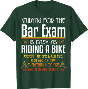 Studying For The Bar Exam Is Easy As Riding A Bike Law Gifts T-Shirt - T-Shirt | Forest