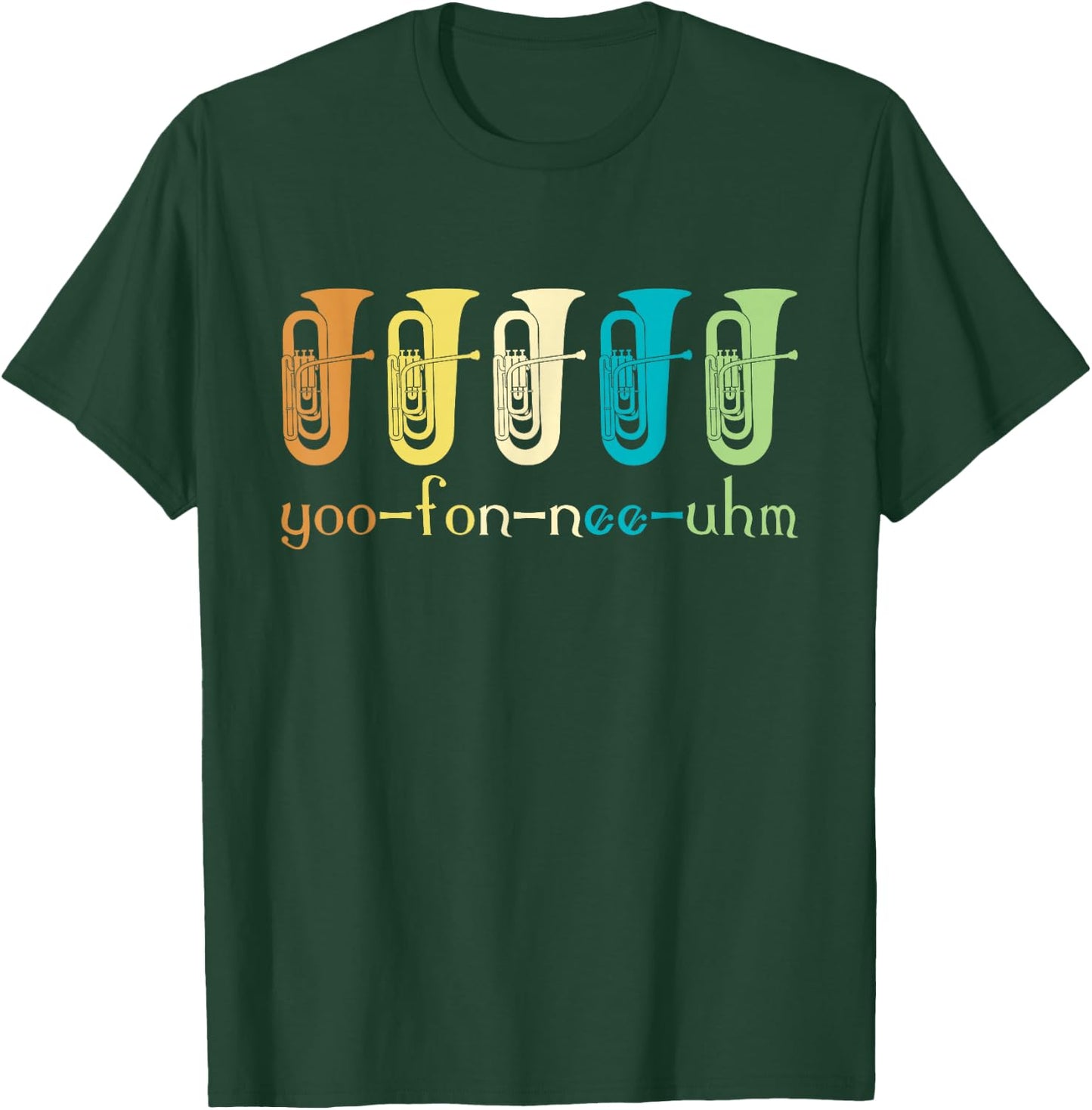 Retro Euphonium Player Euphoniumist Brass Horn Marching Band T-Shirt - T-Shirt | Forest