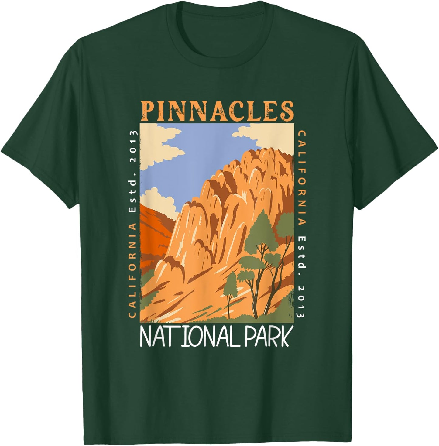 Pinnacles National Park California Distressed Vintage T-Shirt - T-Shirt | Forest
