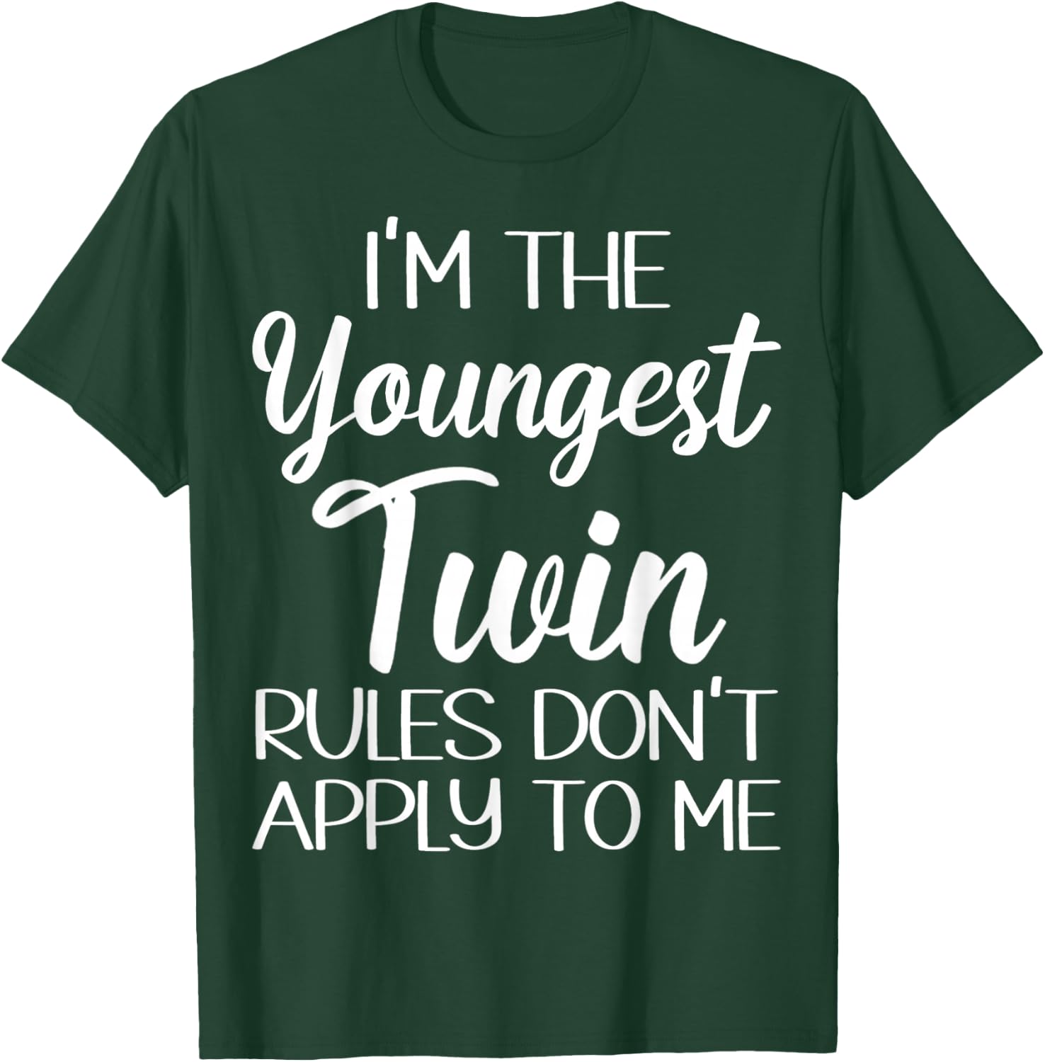 Youngest Twin Shirt Birthday Sibling Funny Twins Matching T-Shirt - T-Shirt | Forest