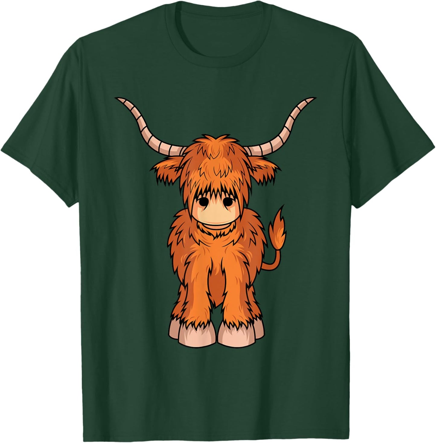 Cute Hairy Scottish Breed Highland Cow Farmer Animal Lover T-Shirt - T-Shirt | Forest