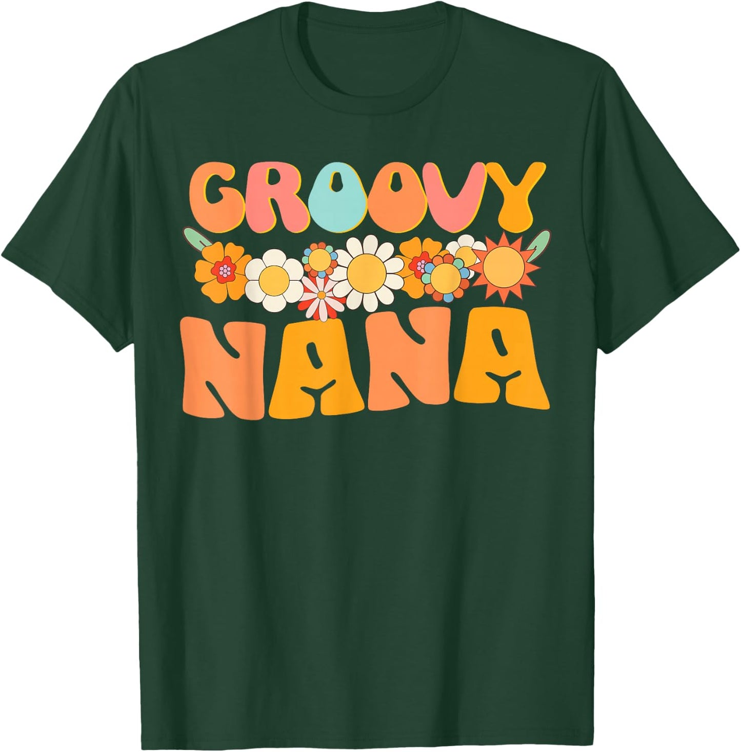 Retro Groovy Grandma Nana Matching Family 1st Birthday Party T-Shirt - T-Shirt | Forest