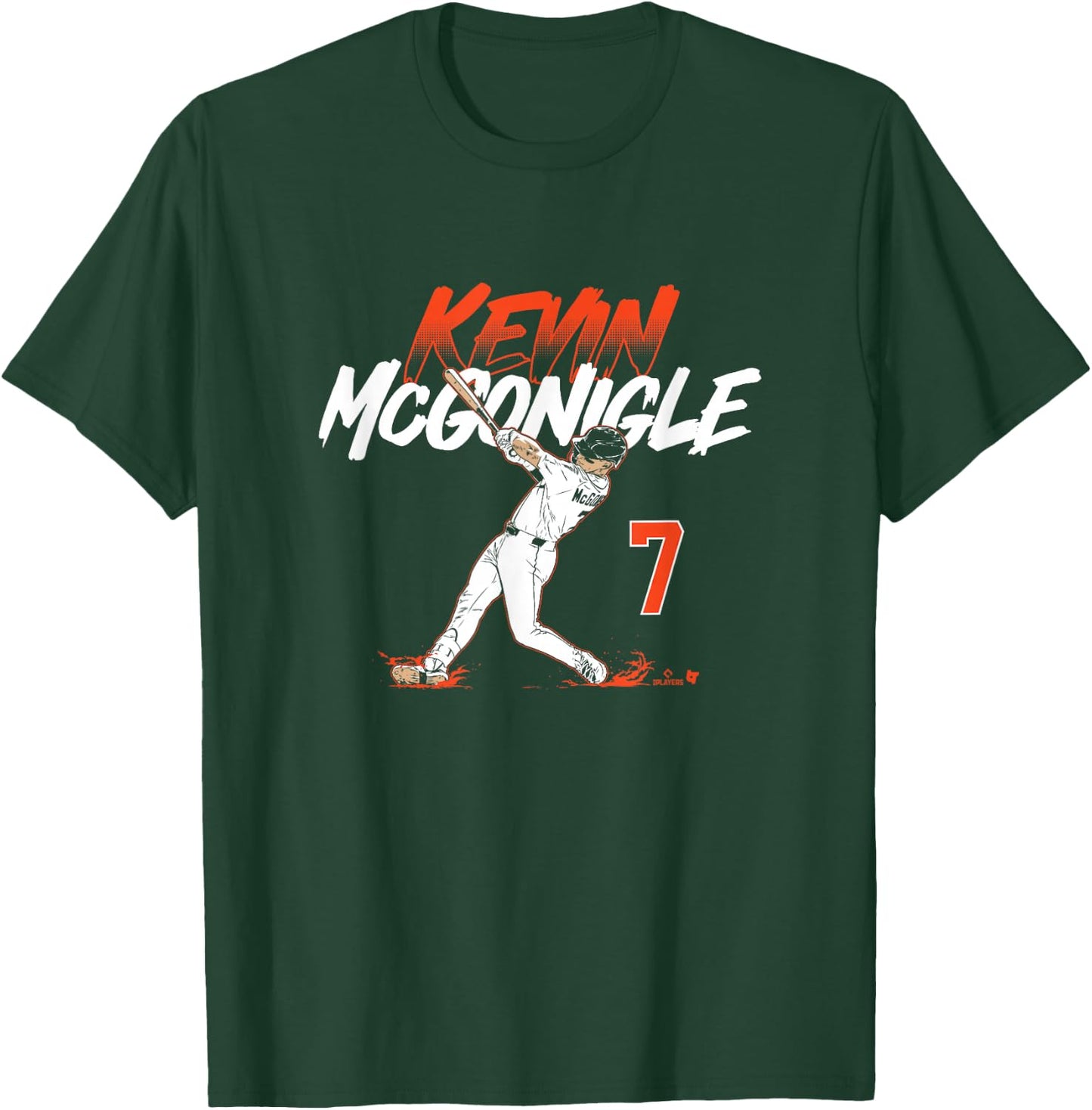 Kevin McGonigle - Slugger Swing Number - Detroit Baseball T-Shirt - T-Shirt | Forest