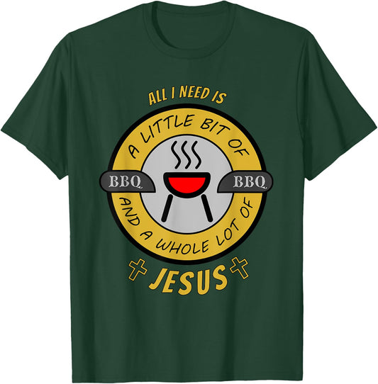 Whole Lot of Jesus Summer Bbq Chef Church Party Fun Cooking T-Shirt - T-Shirt | Forest