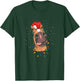 Horse Santa Hat Christmas Lights Riding Funny T-Shirt - T-Shirt | Forest