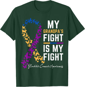 My Grandpa's Fight is My Fight Cute Bladder cancer awareness T-Shirt - T-Shirt | Forest