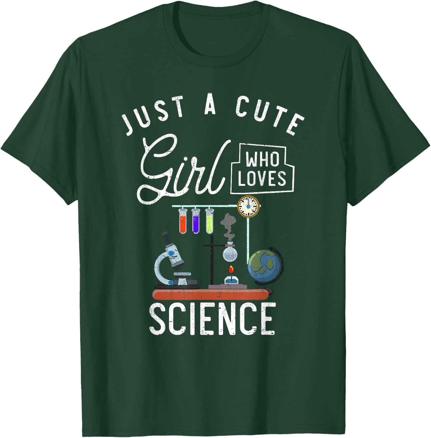 Scientist Women Lab Just A Cute Girl Who Loves Science T-Shirt - T-Shirt | Forest