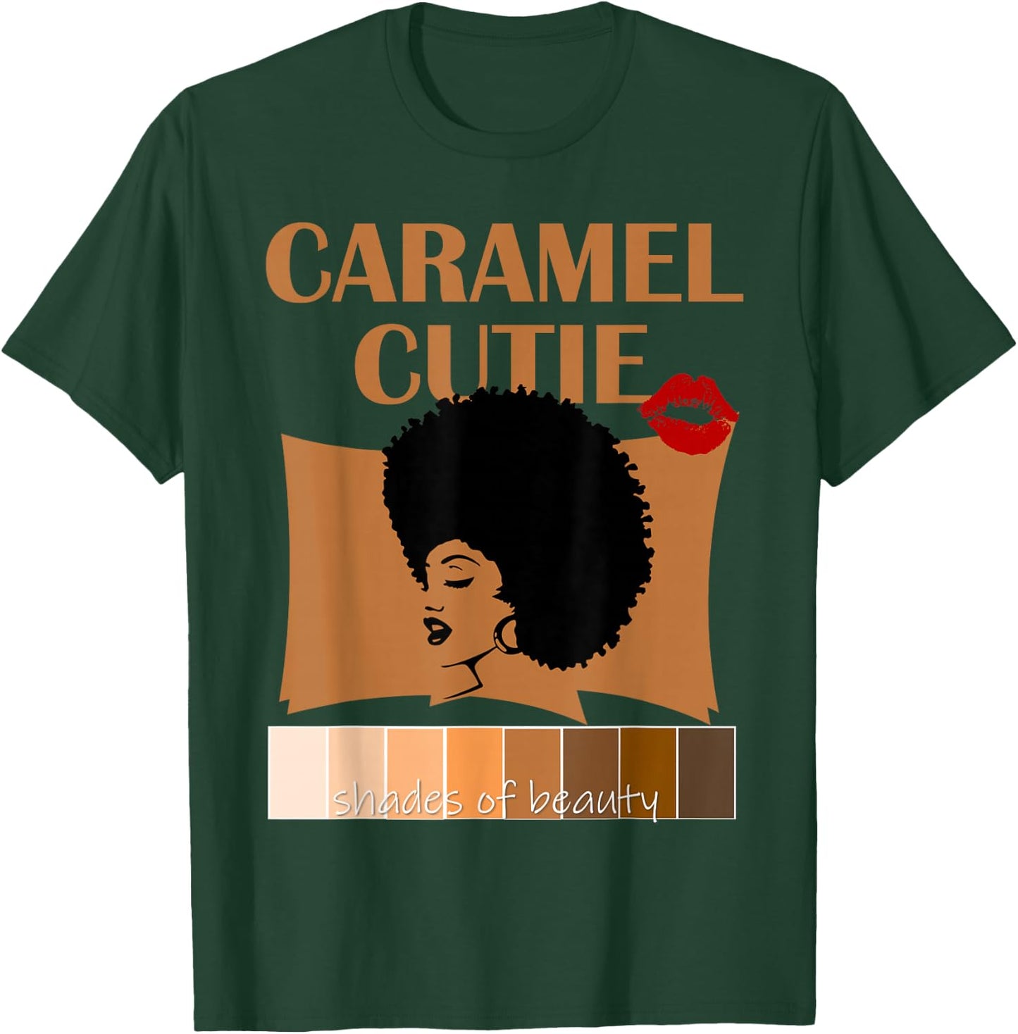 Caramel Cutie Natural Fro Shades of Black Color Palette T-Shirt - T-Shirt | Forest