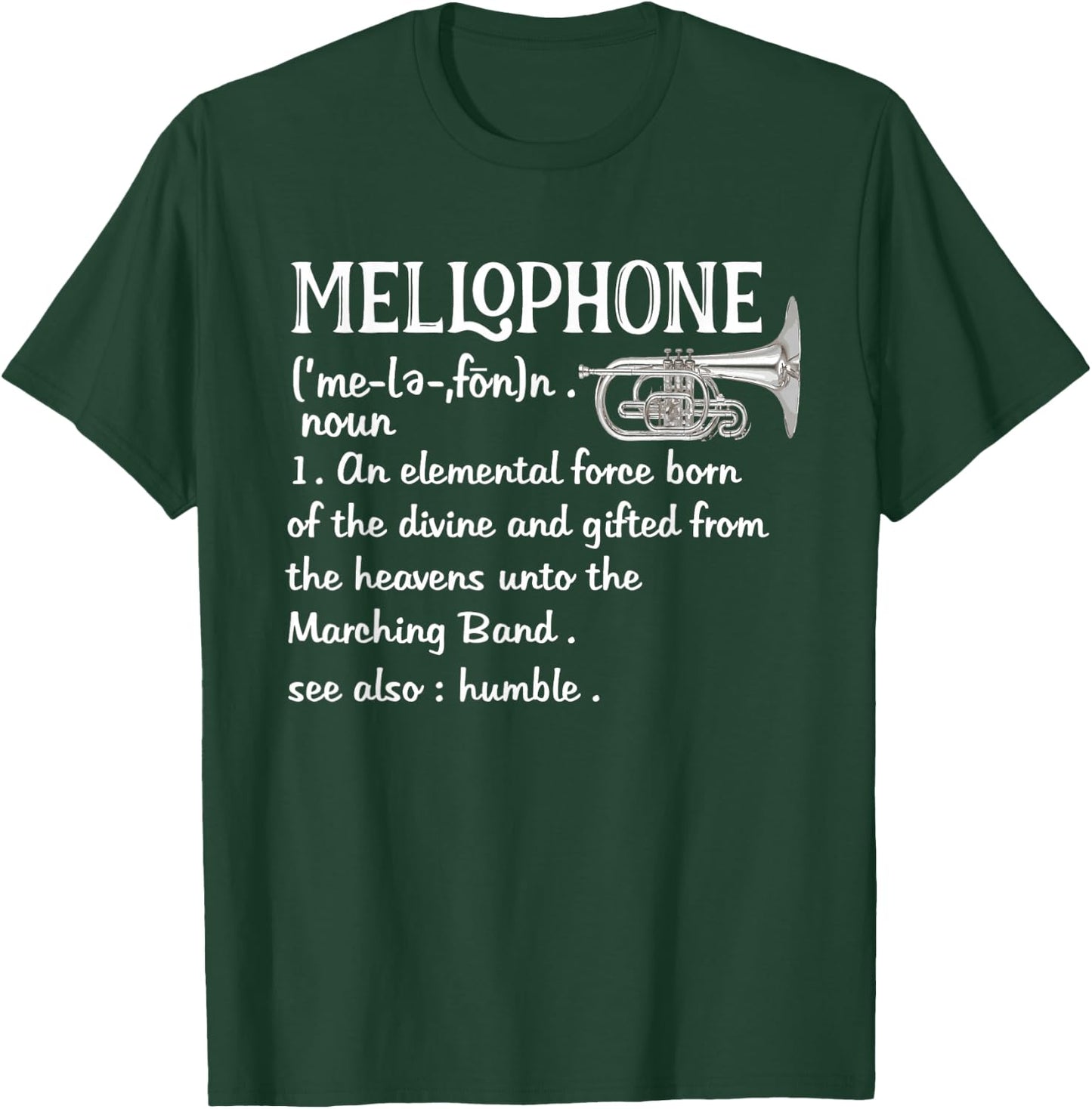 Marching Band Gifts Mellophone Shirt Mellophone Lyre T-Shirt - T-Shirt | Forest