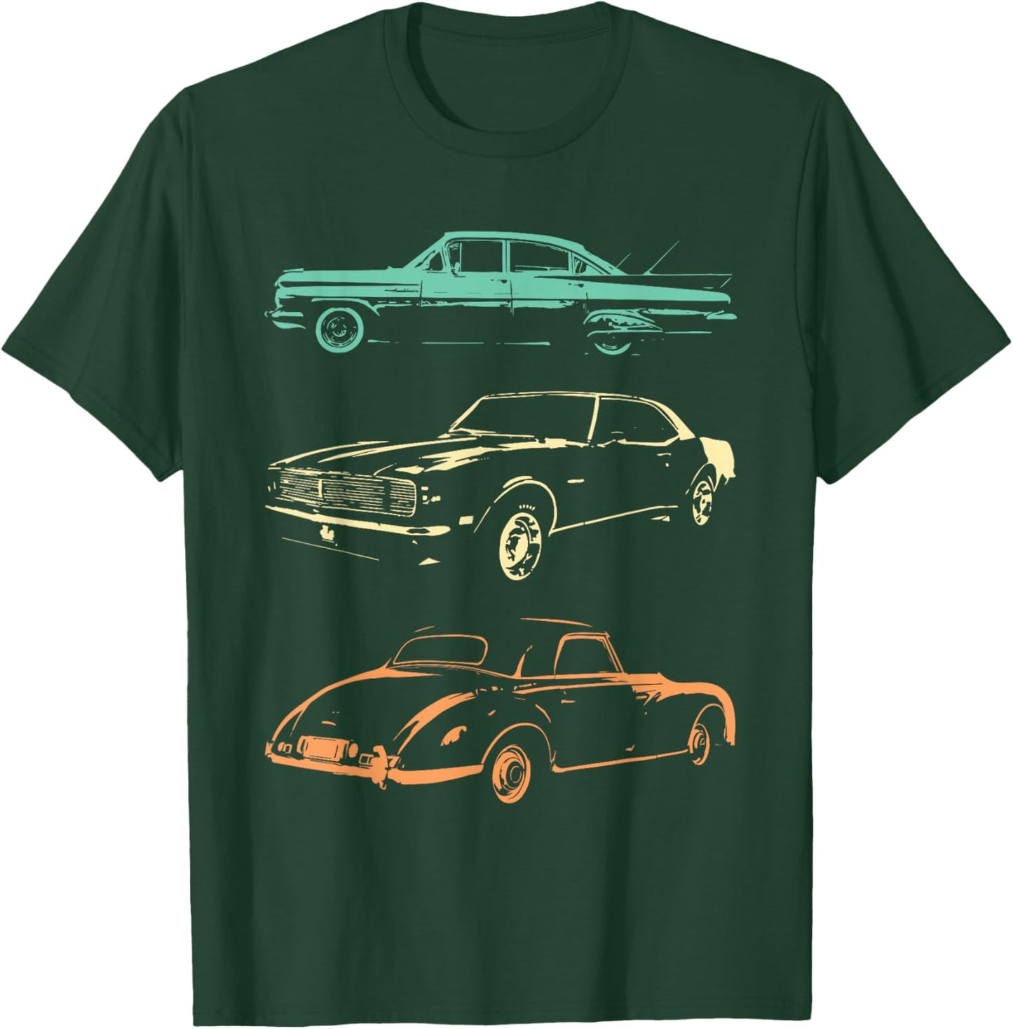 Vintage Cars - 80s & 90s Graphic Retro T-Shirt - T-Shirt | Forest
