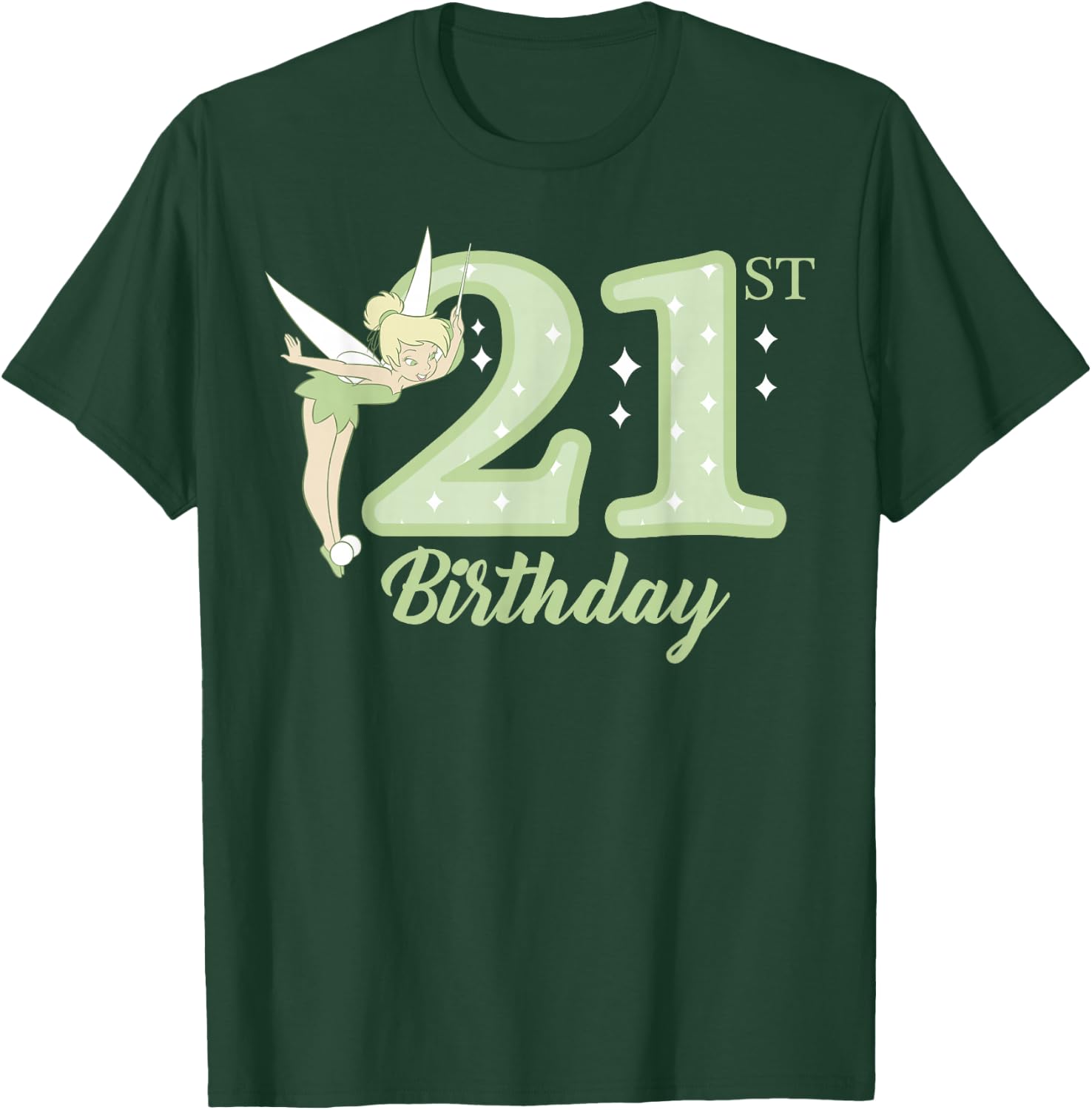 Disney Peter Pan 21st Birthday Tinkerbell Portrait T-Shirt - T-Shirt | Forest