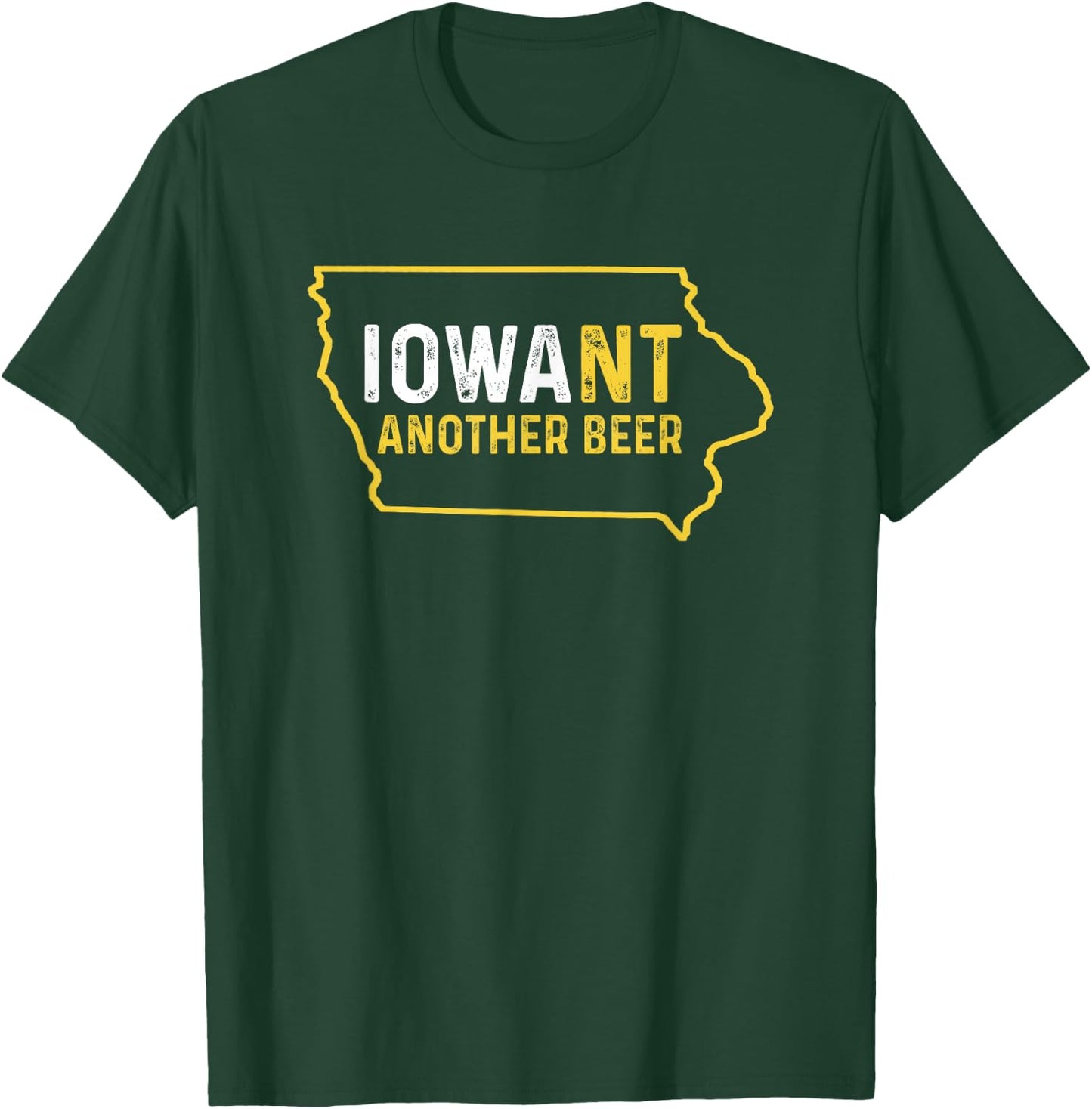 Funny Iowa Beer Distressed Iowa State Map T-Shirt - T-Shirt | Forest