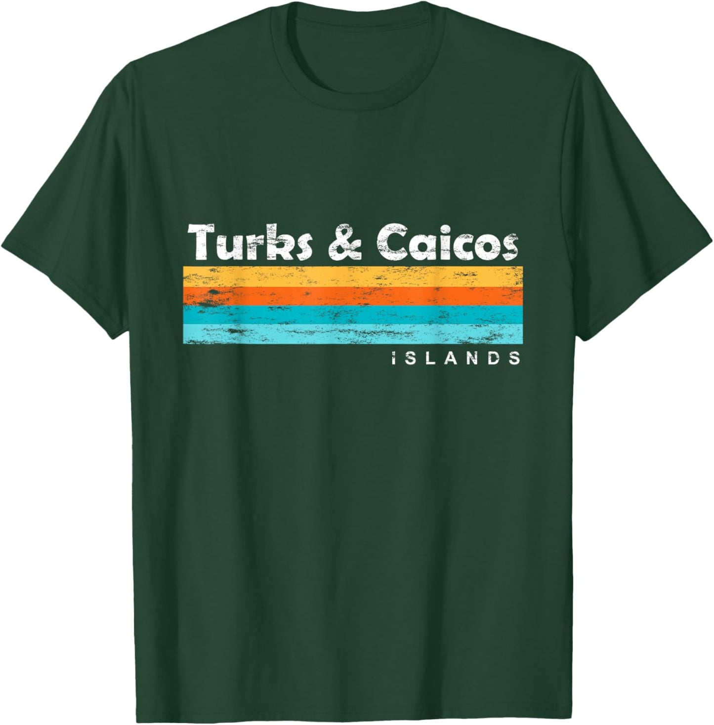 Vintage Turks & Caicos Islands Palm Trees Grace Bay Beach T-Shirt - T-Shirt | Forest