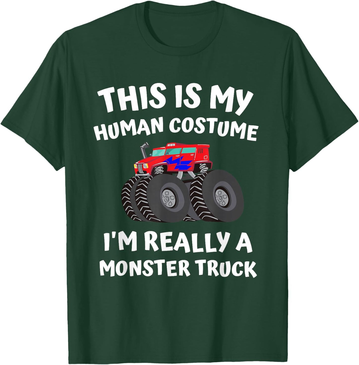 Kids Monster Truck Halloween Costume Toddler Boys 5T 4T T-Shirt - T-Shirt | Forest