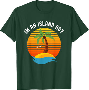I'm An Island Boy Beach Theme Palm Tree T-Shirt - T-Shirt | Forest