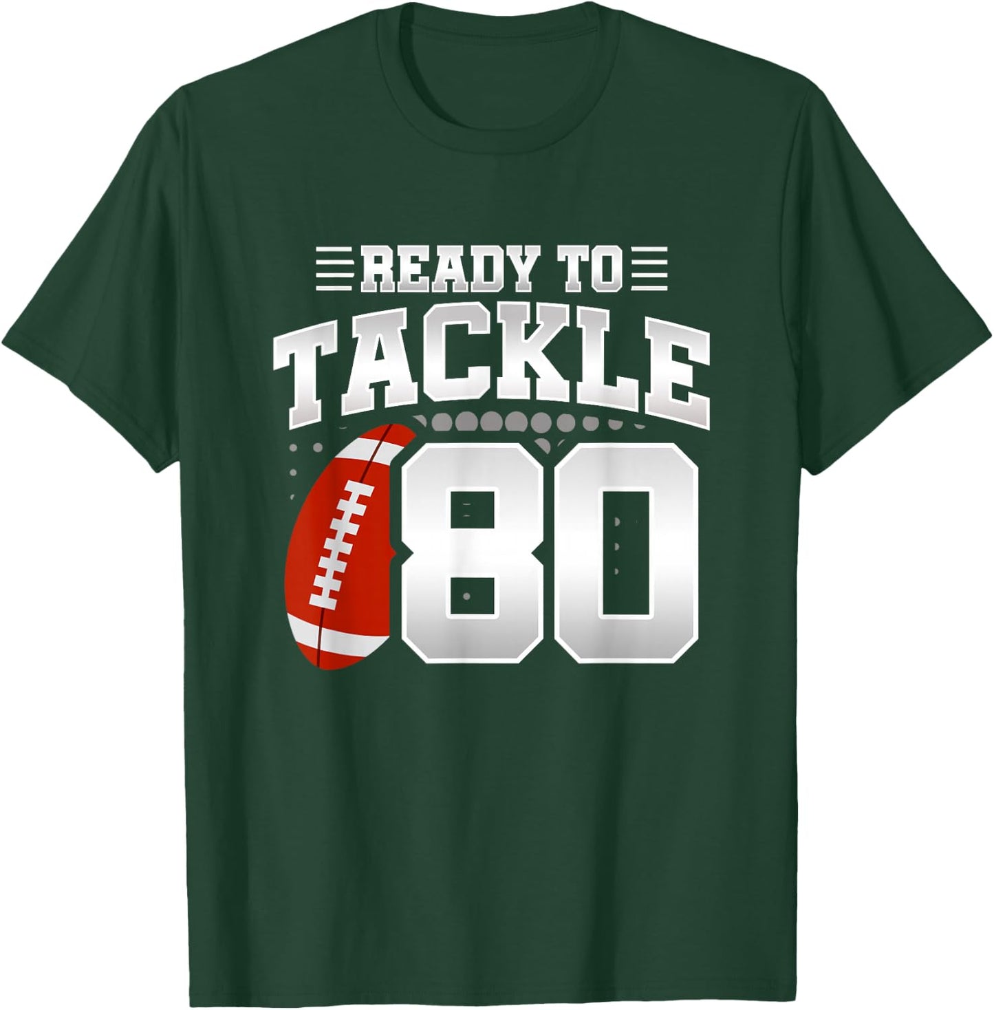 80th Birthday - Football Birthday Party - 80th Birthday T-Shirt - T-Shirt | Forest
