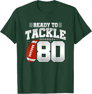 80th Birthday - Football Birthday Party - 80th Birthday T-Shirt - T-Shirt | Forest
