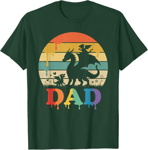 Drip Sunset Dragon Dad Grandpa Father's Day T-Shirt - T-Shirt | Forest