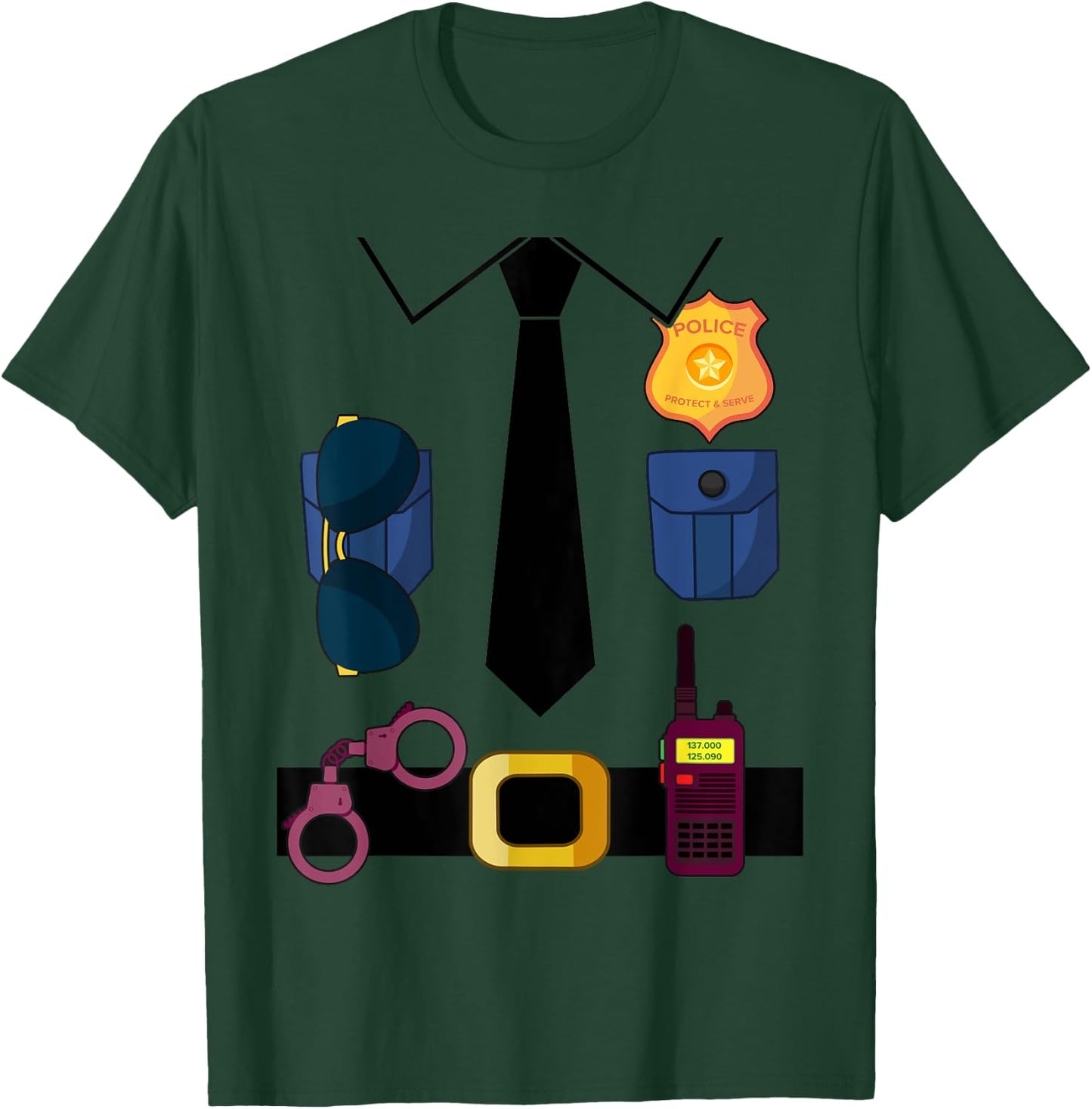 Police Costume For Kids & Adults Halloween Police Officer T-Shirt - T-Shirt | Forest
