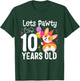 Lets Pawty I'm 10 Year Old Corgi Dog Lover 10th Birthday Kid T-Shirt - T-Shirt | Forest