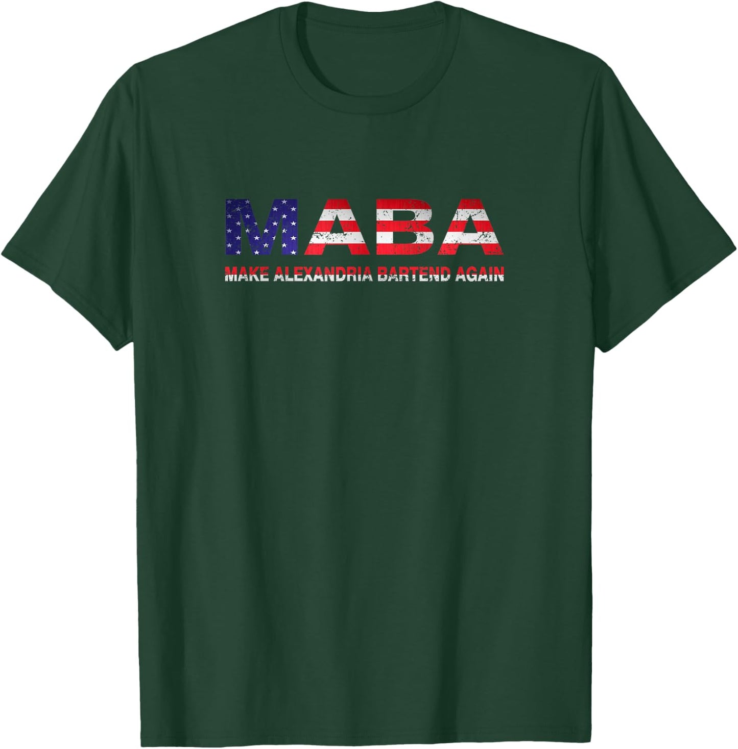 MABA Make AOC Alexandria Ocasio-Cortez Bartend Again US Flag T-Shirt - T-Shirt | Forest