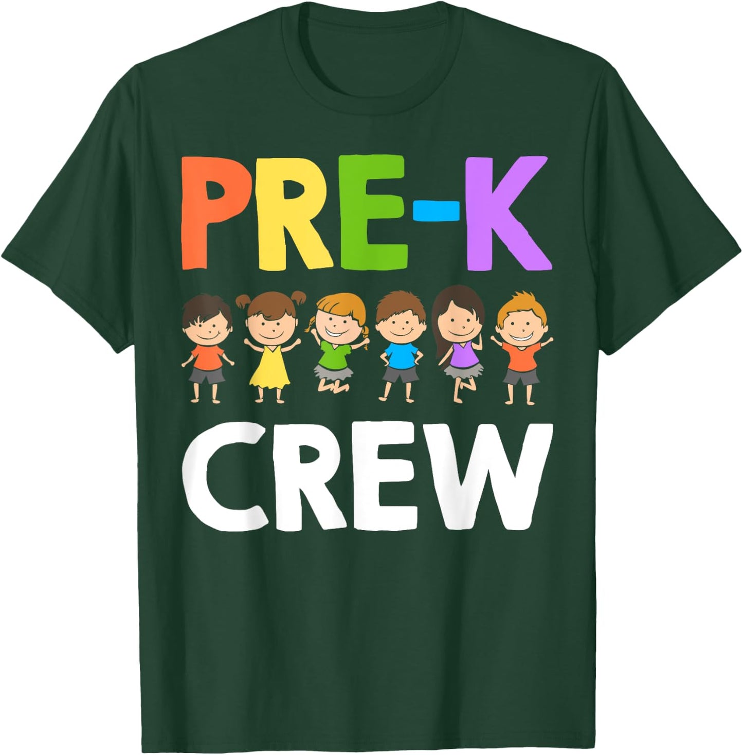 Funny Preschool Teacher Designs Women Pre-K Crew T-Shirt - T-Shirt | Forest