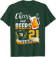21st Birthday Cheers And Beers To 21 Years Born In 2002 T-Shirt - T-Shirt | Forest