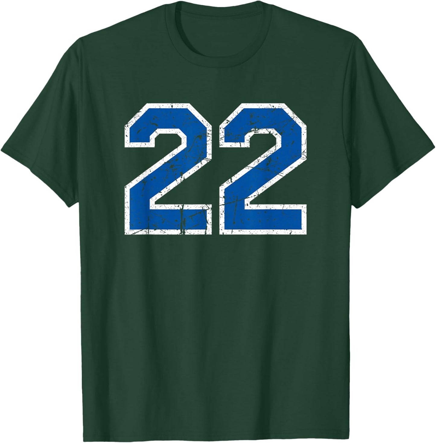 Number #22 Vintage White/Blue Plain Number T-Shirt - T-Shirt | Forest