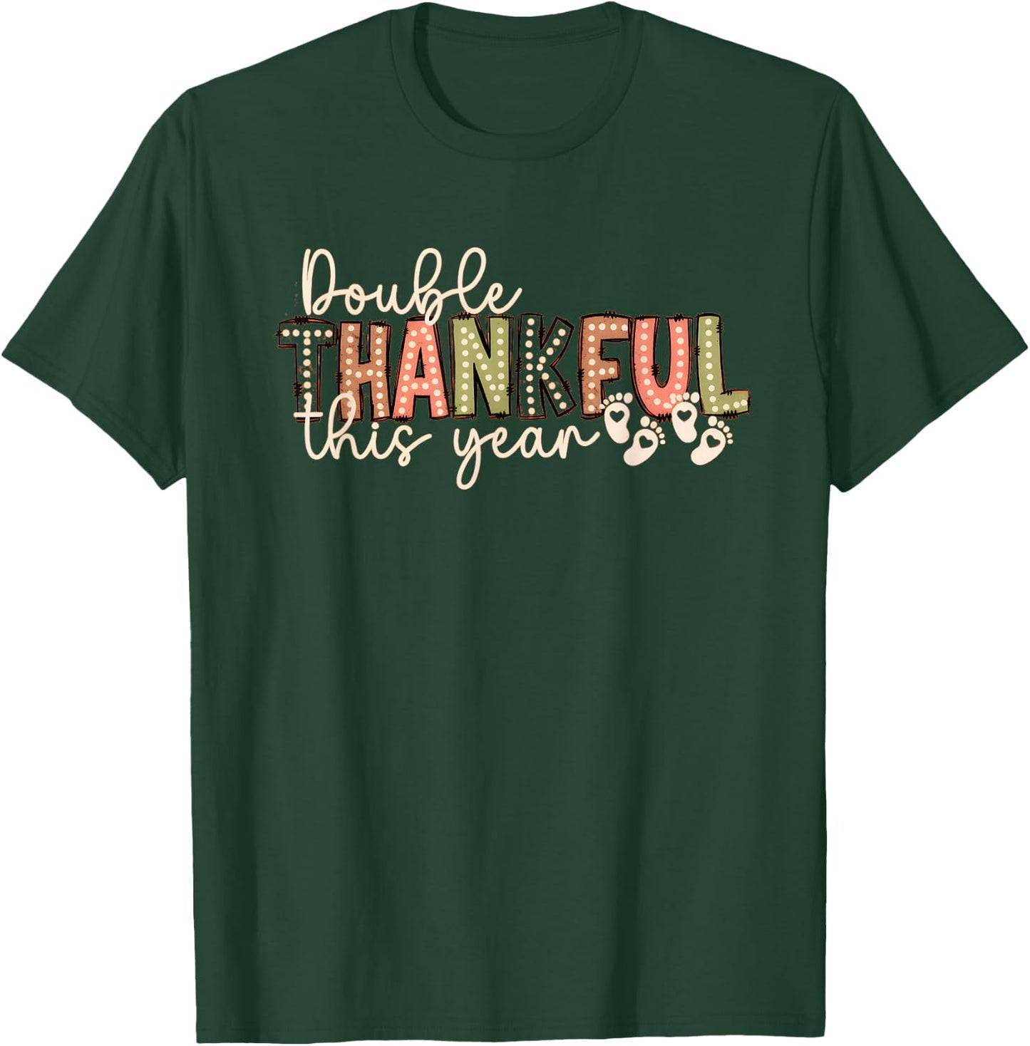 Twins Fall Pregnancy Thanksgiving Pregnancy Announcement FAL T-Shirt - T-Shirt | Forest