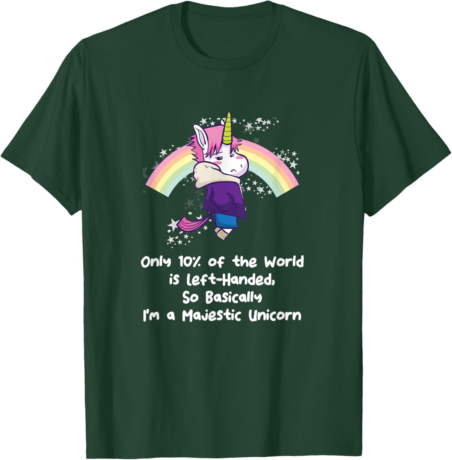 Majestic Left Handed Unicorn Left Dealer Day T-Shirt - T-Shirt | Forest