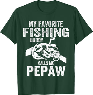 My Favorite Fishing Buddies Call Me Pepaw Fisherman T-Shirt - T-Shirt | Forest