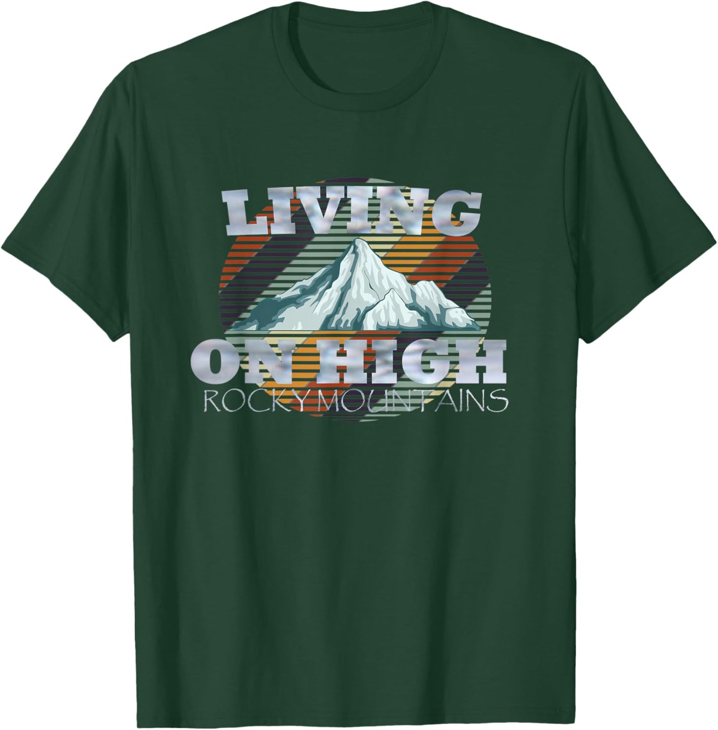 Vintage Living On High Rocky Mountains T-Shirt - T-Shirt | Forest