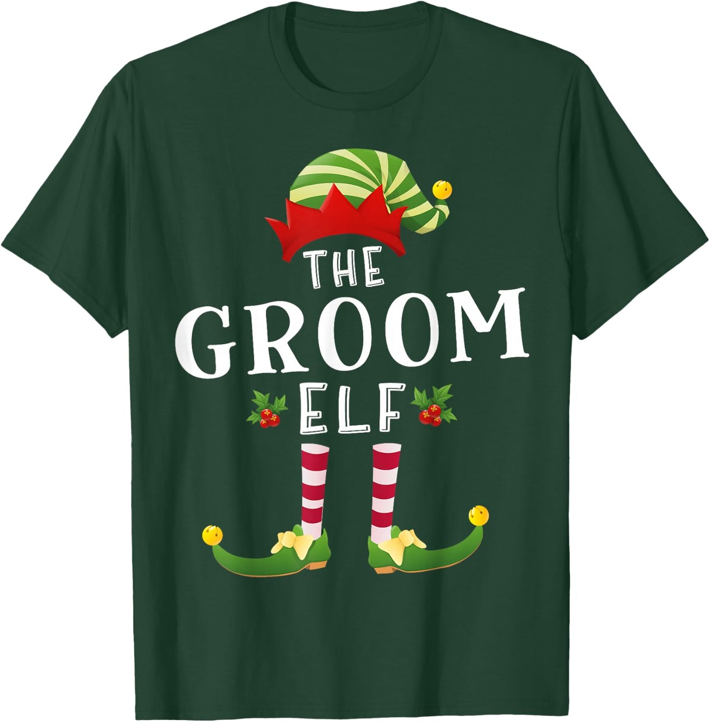The Groom Elf Christmas Matching Pajama T-Shirt - T-Shirt | Forest