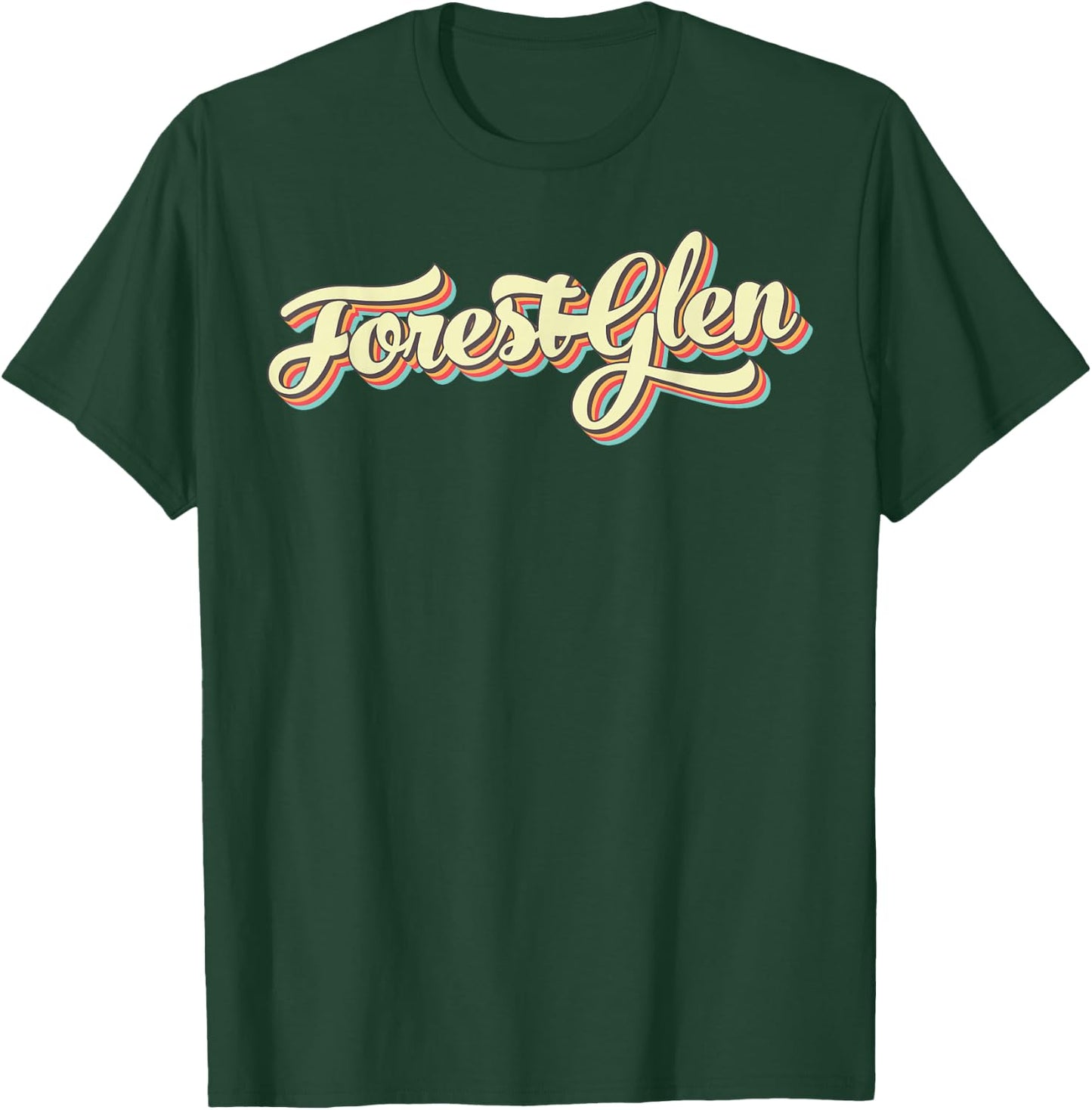Forest Glen Retro Art Baseball Font Vintage T-Shirt - T-Shirt | Forest