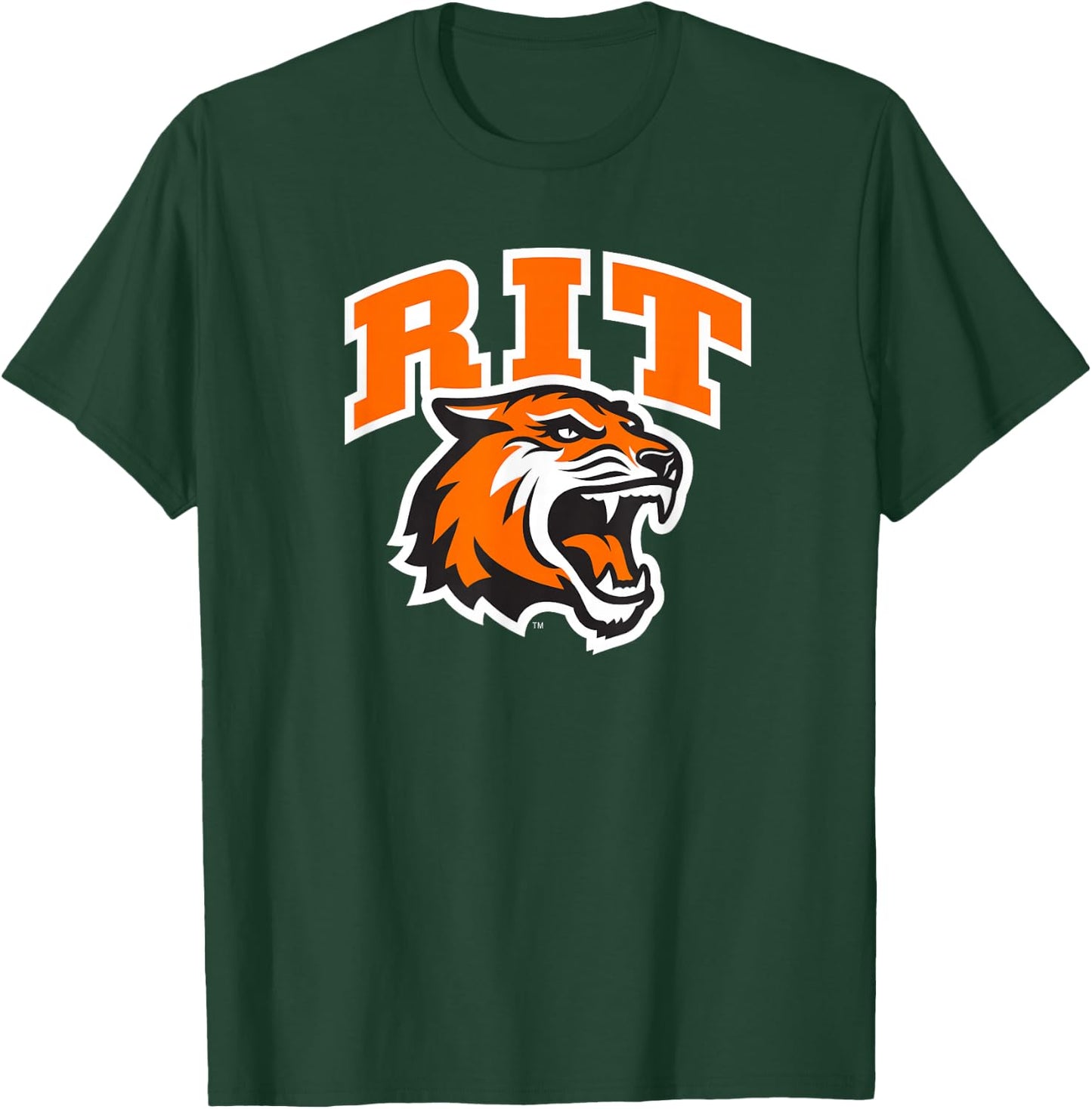 Rochester Institute of Technology RIT Tiger Stacked Logo T-Shirt - T-Shirt | Forest