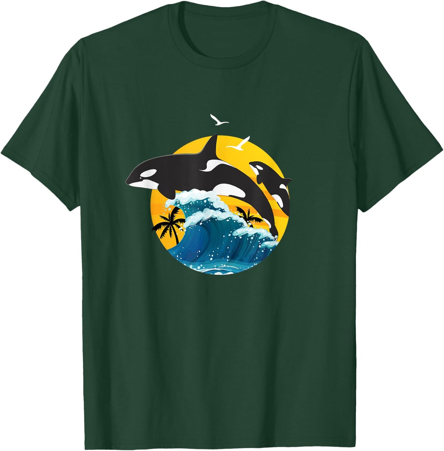 Orca Squad Whale Sunset Sea Animal Wildlife Boys & Girls T-Shirt - T-Shirt | Forest