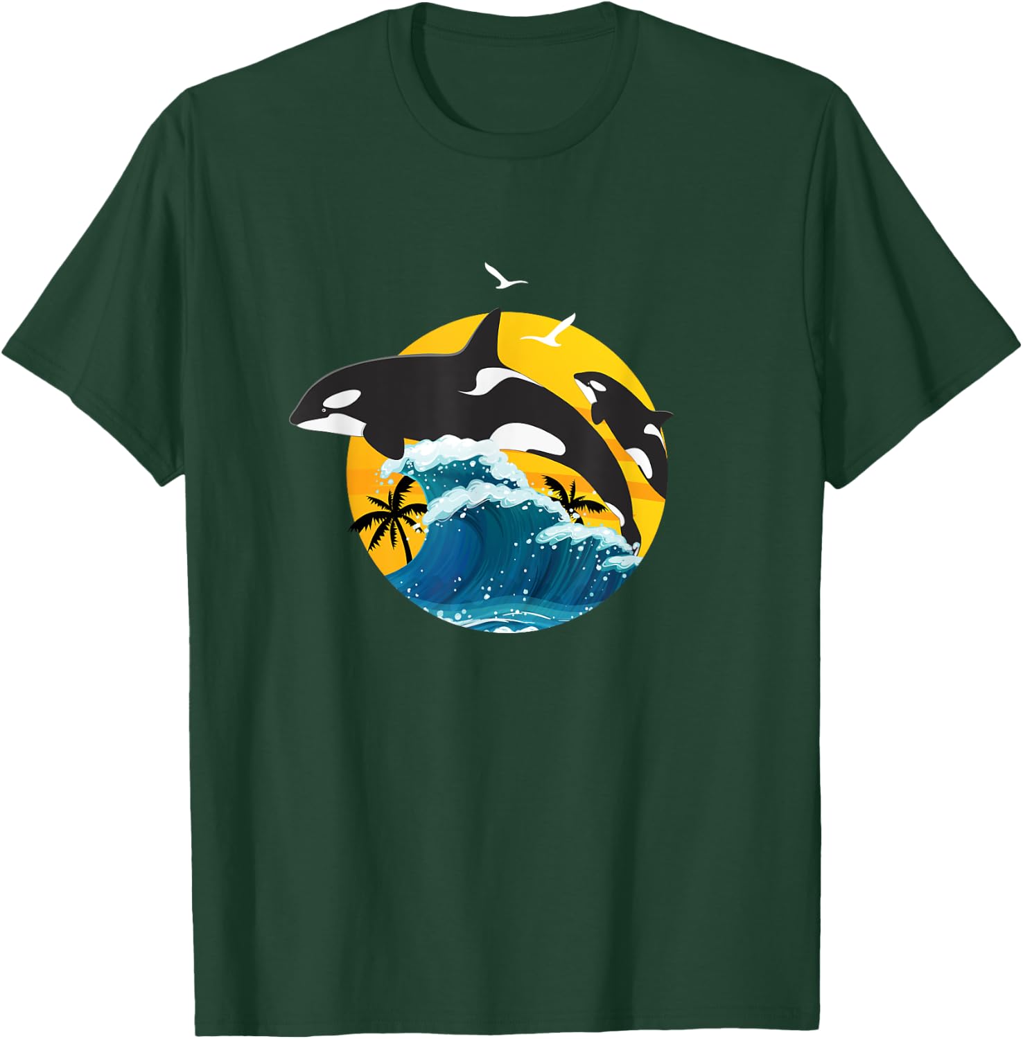 Orca Squad Whale Sunset Sea Animal Wildlife Boys & Girls T-Shirt - T-Shirt | Forest