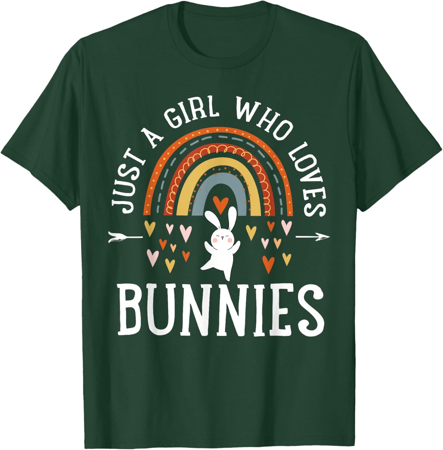Just A Girl Who Loves Bunnies Rainbow Gifts For Bunny Lover T-Shirt - T-Shirt | Forest
