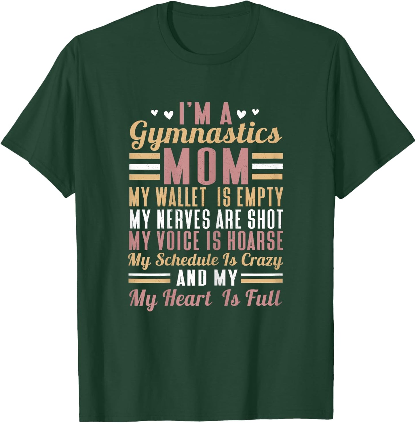 Proud Gymnast Supporter Mom Gymnastics Mom T-Shirt - T-Shirt | Forest
