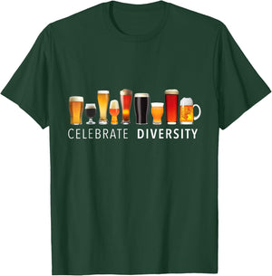 Celebrate Diversity Craft Beer Drinking T-Shirt - T-Shirt | Forest