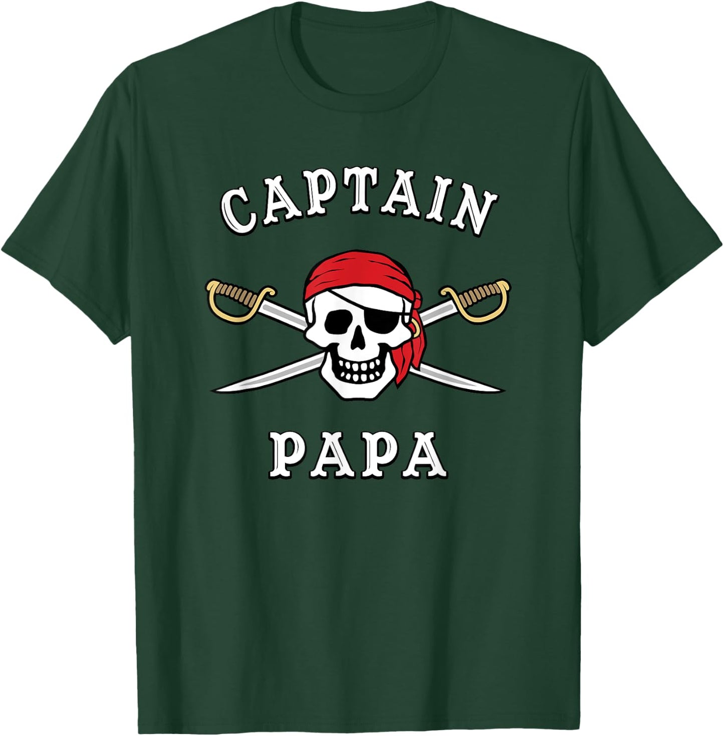 Captain Papa Funny Pirate Grandpa T-Shirt - T-Shirt | Forest