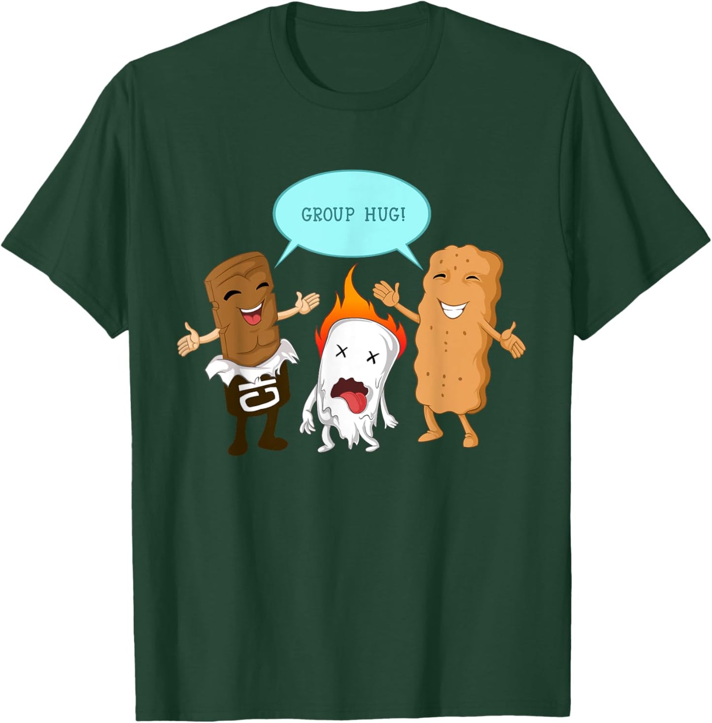 Group Hug S'mores Marshmallows Cute Camping Funny Food Gift T-Shirt - T-Shirt | Forest